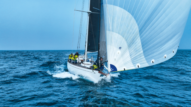 Carbon mast and a bowsprit mean Hound can carry more sail area.