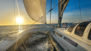 Sunset on Thunderbird off the South Atlantic coast of Fortaleza, Ceará, Brazil in 2025.