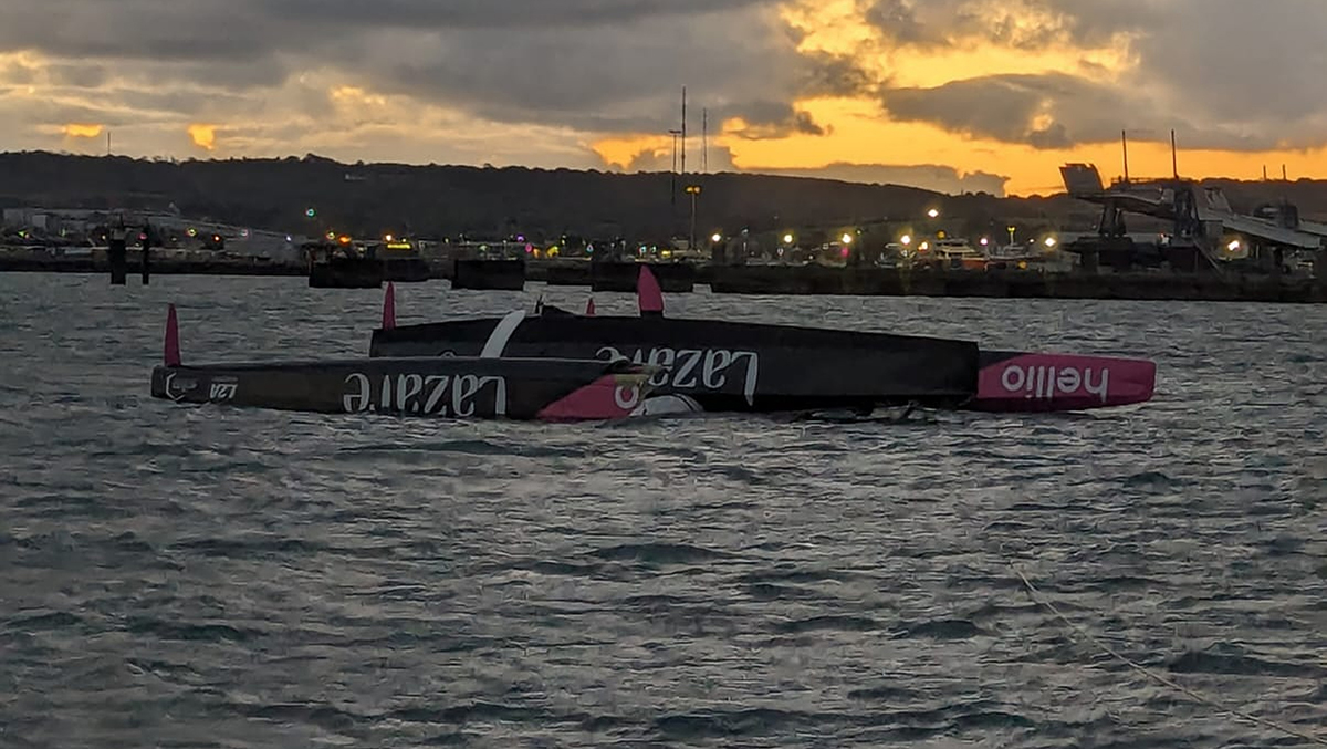 Three 50ft trimarans capsize in first night of Transat race: all skippers rescued  