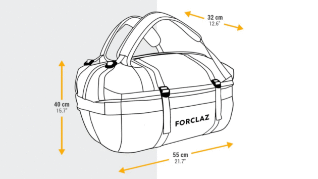The Simond 500 Extend 40-60 L Duffel Bag is 1.27kg.