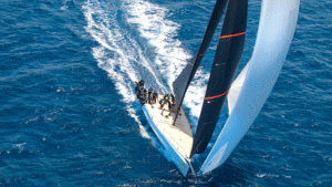 The Wallyrocket 71 in the water