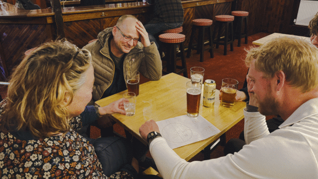 puzzling over astro in a pub