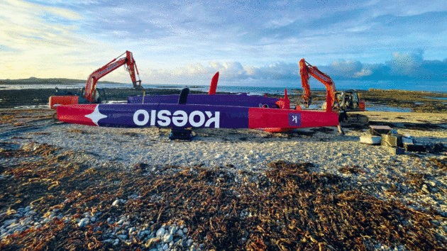 Koesio washed up on a Guernsey beach having avoided rocks
