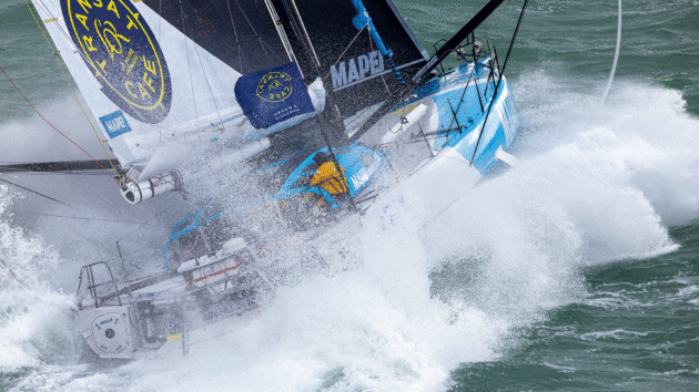 Conditions on the Class 40 Engie mid-race. 