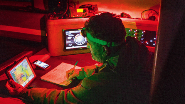 Someone at a navigation table