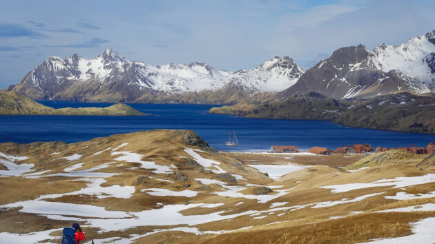 Vinson of Antarctica anchored off the abandoned whaling station at Stromness Bay on South Georgia’s north coast