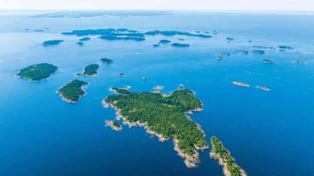 Aerial view of Baltic islands