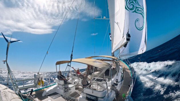 The Oyster 595 Zenobia in the water