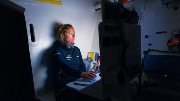 Alexia Barrier on the yacht 