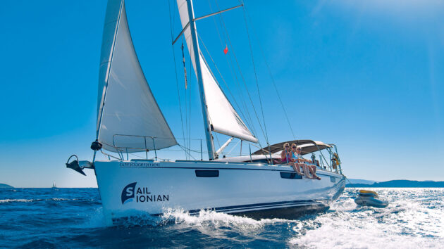 A charter yacht in the sun