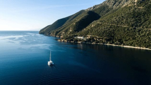 A charter yacht in Greece