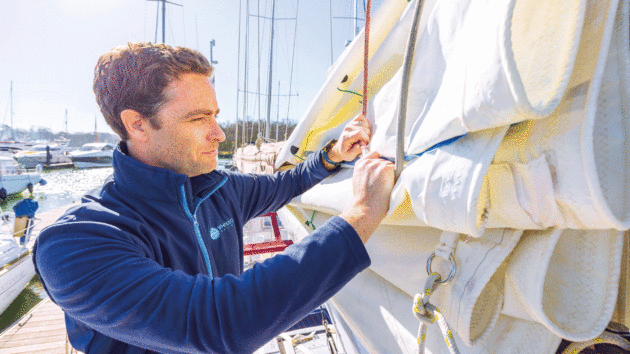 Checking sails
