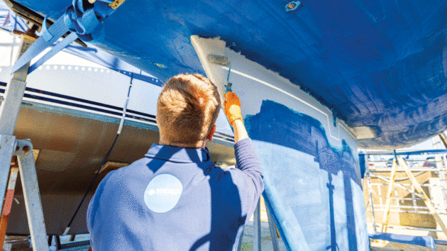 Painting over keel repairs