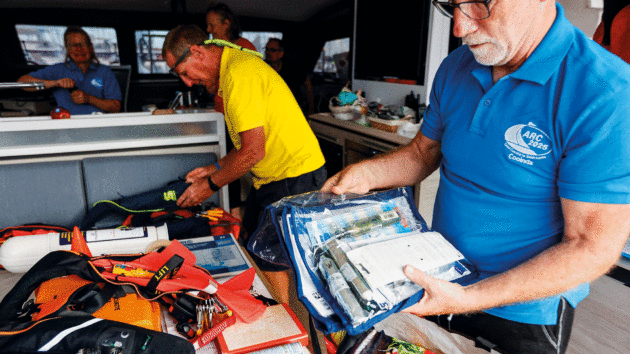 Someone sorting through items