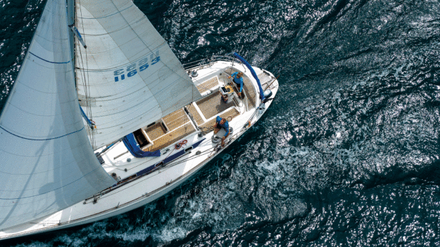 Jacqeau is a 50ft German Frers-designed Fast 500 that Charlotte and JP refurbished themselves with all new systems