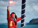 Guirec Soudée holding a flare