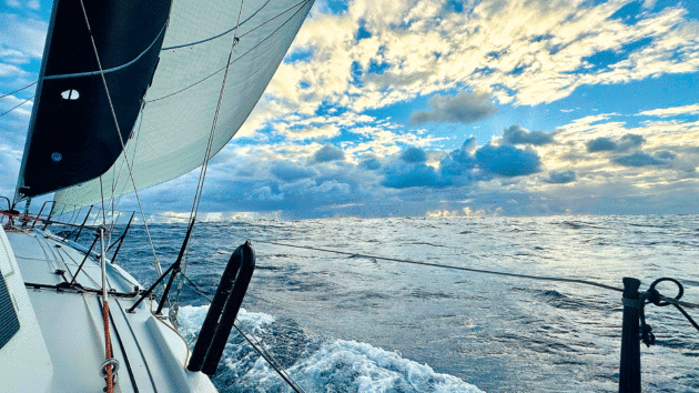 heading north on the return leg in the South Atlantic