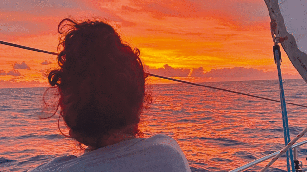Someone watching a sunset