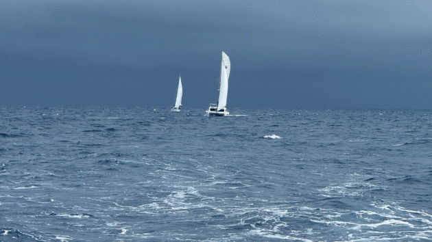 racing south in squally conditions