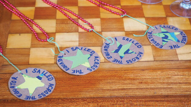 home-made medals to mark a successful transatlantic