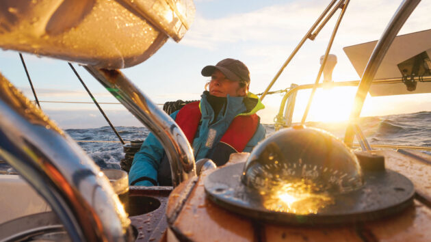 A lady on a yacht