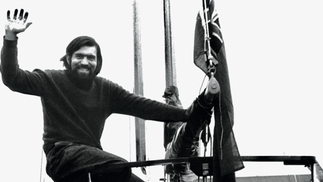 Jimmy Cornell sets off from London at the start of his 1975 round the world voyage.