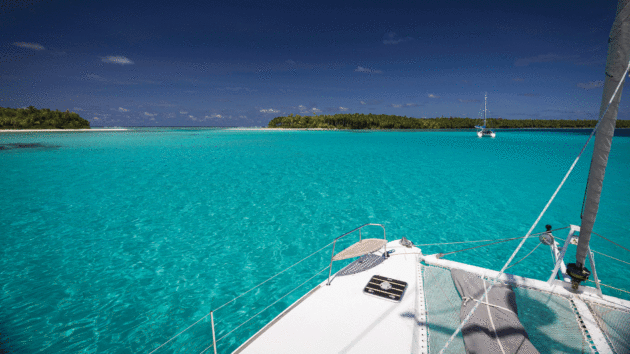 the anchorage at Île Fouquet in the Salomon Atoll of the Chagos Archipelago