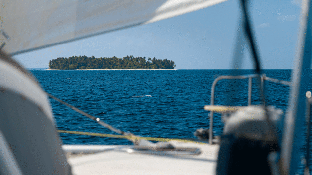 sailing between the atolls in the Maldives