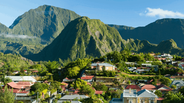 Hilltop Hell Bourg village in Réunion’s Cirque de Salazie caldera
