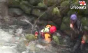 RNLI flood rescue practice