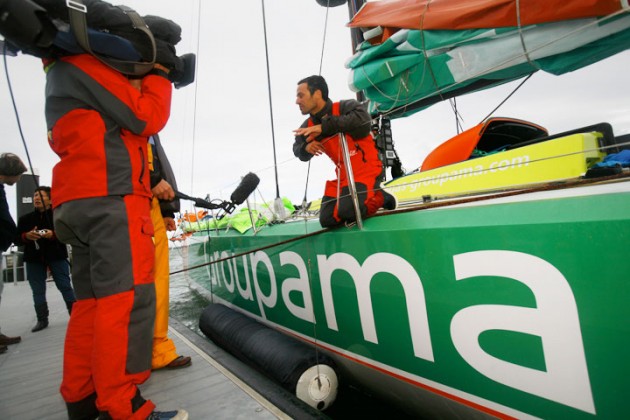 Groupama celebrate breaking course record on Round Britain and Ireland Race