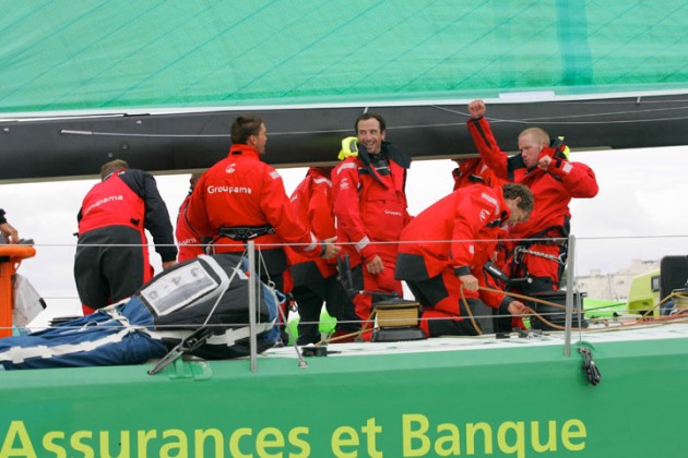 Groupama celebrate breaking course record on Round Britain and Ireland Race