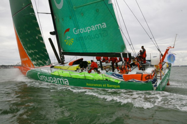 Groupama celebrate breaking course record on Round Britain and Ireland Race