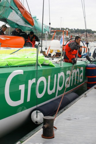 Groupama celebrate breaking course record on Round Britain and Ireland Race