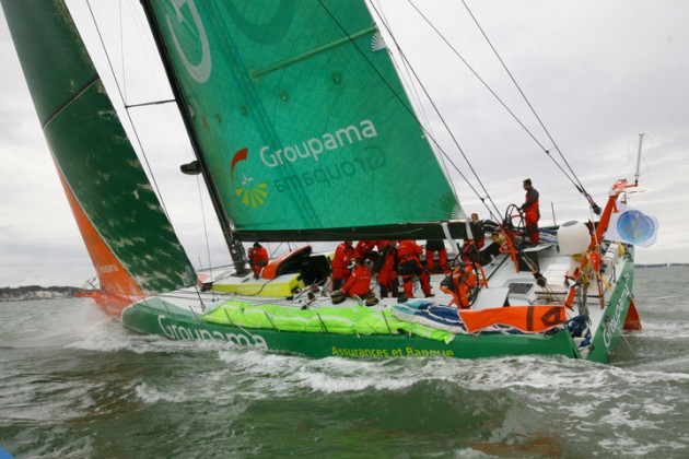 Groupama celebrate breaking course record on Round Britain and Ireland Race