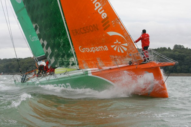 Groupama celebrate breaking course record on Round Britain and Ireland Race