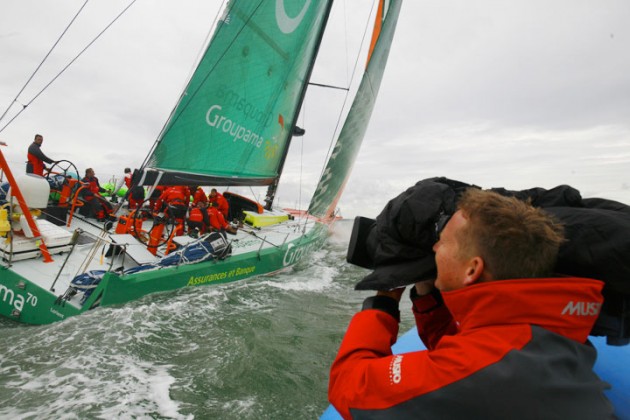 Groupama celebrate breaking course record on Round Britain and Ireland Race
