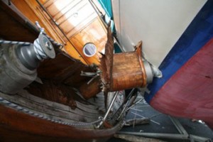 Storm damaged boat