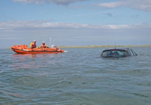 sinking car