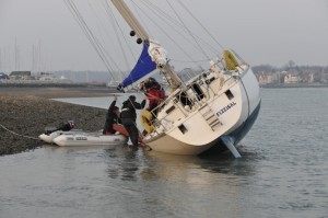 aground