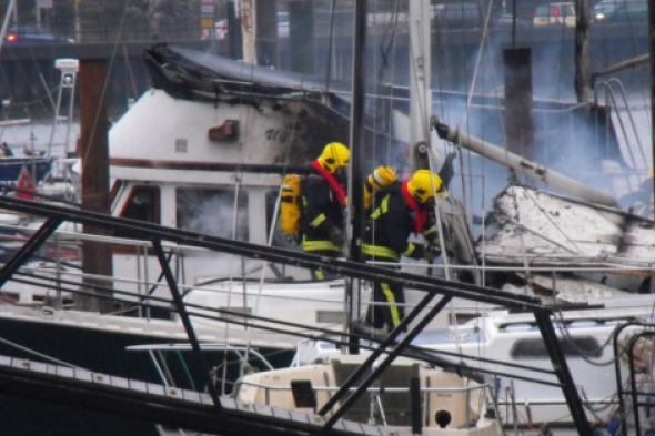 Boat fire