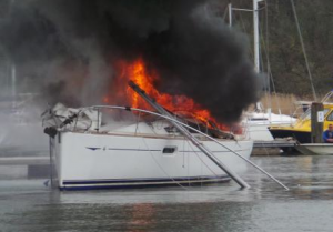 Yacht fire