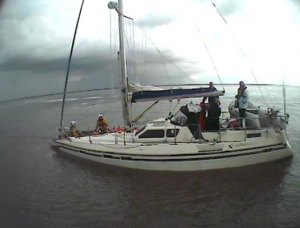 Sinking yacht