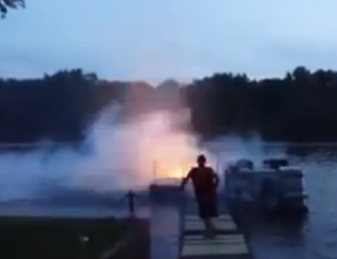 Boat dock explosion