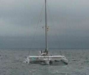 French yacht under tow
