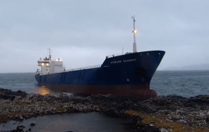 Grounded ship