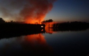 Fire on River Frome