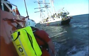 Tenby Lifeboat approaches Lord Nelson