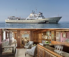 exterior and interior of La Sultana superyacht