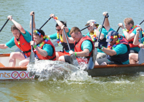 An action shot from Portsmouth Dragon Boat Festival 2014